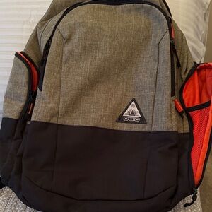 OGIO Black and Brown Backpack with Red Accents